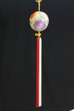 Vintage Japanese Yanagawa Sagemon Temari Ball Pink Purple Silk Hanging Ornament picture
