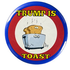 Trump is Toast 2020 Political Button Pinback President Candidate Badge AntiTrump picture