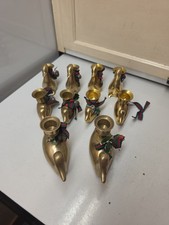 Vintage Lot Of 10 Brass  Ducks  Candle Holder Figurines  picture