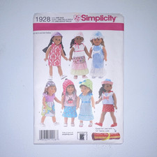 Simplicity 1928 Doll Clothes Sewing Pattern for 18 in (45.5 cm) Dolls picture