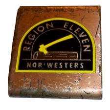 Vintage BSA Region 11 Eleven Nor'Westers Neckerchief Slide Scarf Woggle Bronze picture