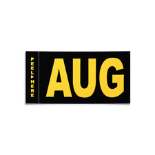 AUGUST - California License Plate - Legacy Black Yellow Month Sticker - DMV Tag picture