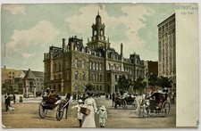 Antique Raphael Tuck & Sons Postcard | Detroit Michigan City Hall, Horse & Buggy picture