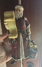 VTG Old World Santa Claus Resin Naughty Or Nice List  8.5” T picture