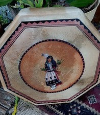 **AWESOME OLD NATIVE AMERICAN RAWHIDE HAND DRUM PAINTED SHAMAN QUALITY * picture