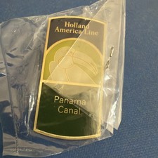Holland America Line Cruise Lapel Pin Panama Canel Silver Back picture