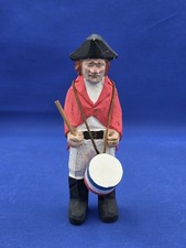 Vintage Revolutionary War Drummer Hand Carved Wood picture