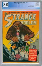 STRANGE WORLDS #7 PGX 8.0 AVON 1952 NICE KINSTLER SPACE MONSTER COVER Not CGC picture