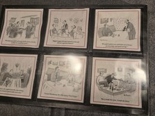 Vintage New Yorker Cartoon Cocktail Napkins.  Restoration Hardware Gift Set. 150 picture