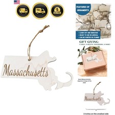 Massachusetts Christmas Ornament | Wooden State Ornament Gift picture