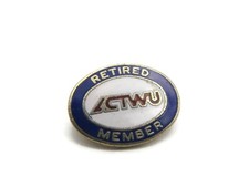 Vintage ACTWU Retired Member Pin Badge Labor Union Amalgamated Clothing Textile picture