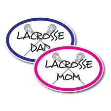 Lacrosse Mom and Lacrosse Dad Combo Pack Oval Magnet Decal, 4x6 Inches picture