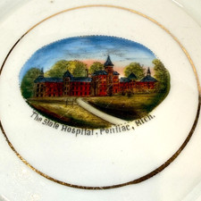 PONTIAC Hospital MI MICHIGAN Antique  Souvenir China TRINKET DISH PLATE picture