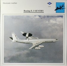 Boeing E-3 E3 E 3 Sentry Picture Original Aircraft Info Vtg Collector Card   picture