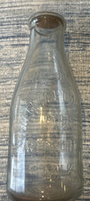 Vintage Freeman's Dairy Embossed One Quart Glass Milk Bottle 9 1/2