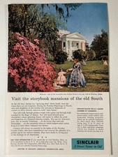 1958 Sinclair Motor Oil Print Ad Storybook Mansions Melrose Natchez Mississippi picture