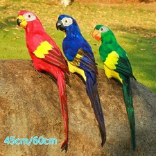 24/18in Artificial Feather Color Large Macaw Parrot Simulated Birds Home Garden picture