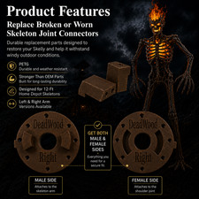 12ft Inferno Deadwood Skeleton Right Arm Receiver (female) and (male) Home Depot picture