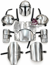 ZAIN Mandalorian Inspired Armor Suit Steel Helmet Handmade Cosplay Costume larp picture