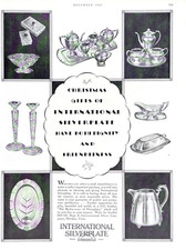 International Silverplate Meriden Connecticut Tea Set Giftware 1927 Magazine Ad picture