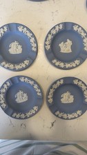 Wedgwood Blue Jasperware Collector Plates Set of 4 Classical Motif England picture