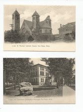 Postcard (Lot of 2): Ann Arbor Michigan; University Law Dept; St Thomas Church picture