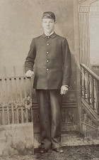 RARE INDIAN WARS INF. SOLDIER SOUTH DAKOTA TERRITORY 1889 CABINET CARD PHOTO picture