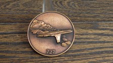 Circa 1975 Boeing 727 Bronze Medallion By Jostens #E891 picture