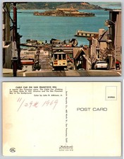 San Francisco California Cable Car Hyde Street Alcatraz Postcard picture