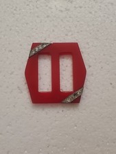 Vintage Cherry Red Art Deco Belt Buckle-BAKELITE picture