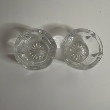 Antique 2 EAPG Hexagonal Star Open Salt Cellars 2 1/4”W - starburst. Beautiful picture