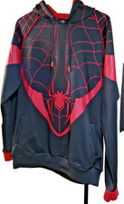 SPIDER MAN MILES MORALES HOODY XL VERY GOOD CONDITION BLACK & RED picture