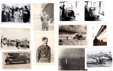 LOT 615 CABINET-SNAPSHOT-PHOTOS LOGANS RUN LAMBRETTA SHIPS MILITARY BIKES HUNT picture