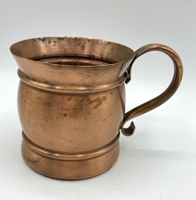 Vintage Gregorian USA Solid Copper Moscow Mule Barrel Mug Scroll Handle 3.5