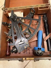 WWII U.S. Navy BuNav Mark II Sextant David White Co. w/ Wood Case Certificate picture