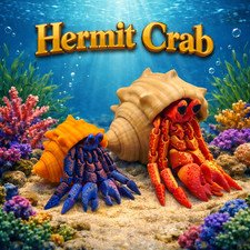 Hermit Crab Articulated | Two sizes | Fidget Toy | 3D Printed | Color Changing picture
