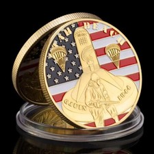 World War II D-Day Normandy Invasion Omaha Beach Military Veteran Challenge Coin picture