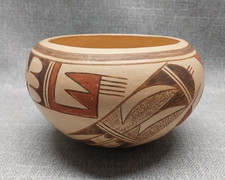 Rare Vintage Hopi Pottery Bowl by Myrtle Young Sikyatki Revival Thin Wall Native picture
