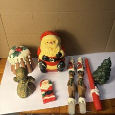 Vintage Christmas Candles Mixed Lot Of 8 picture