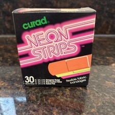 Vintage 1991 Neon Strips Curad Bandages Rare Collectors Item Nostalgia picture