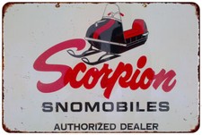 SCORPION SNOWMOBILE DEALER Reproduction metal sign wall art picture