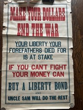 WW1 Make Your Dollars End the War Buy a Liberty Bond Uncle Sam Poster 1917 picture