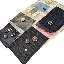 Chanel Large and Small Authentic Swatch Bags Lot of Buttons and Fabric picture