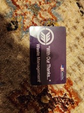 RARE HTF VINTAGE WASTE MANAGEMENT PLASTIC BUISNESS CARD WMX GARBAGE TRUCK picture