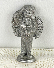 Vtg Michale Ricker Pewter Winged Angel with Star Wand 3.25
