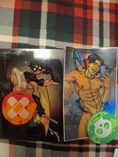 DC Boys Men Holographic Sticker Lot X2 Size 3X3 Inch Robin Jaime Reyes BB gay  picture