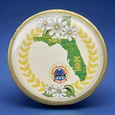 AMVETS Ladies Auxiliary Commemorative Pin Florida Map 1982 Vintage Americana picture