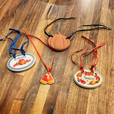 Longaberger Lot of 4 Fall hanging ornaments to go on baskets picture