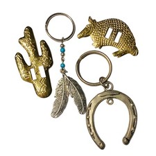 Southwest Native American Junk Drawer Lot Keychain Conchos Cactus Armadillo 190 picture