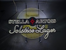 Stella Artois Solstice Belgian Lager LED Beer Sign 27x20” Light Up Bar Alcohol picture